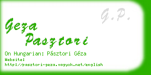 geza pasztori business card