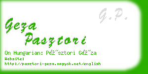 geza pasztori business card